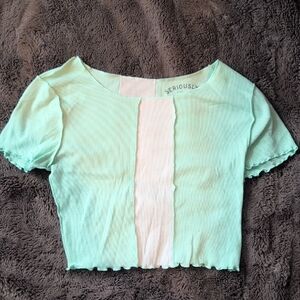 Aeropostale Mint and White Crop Top